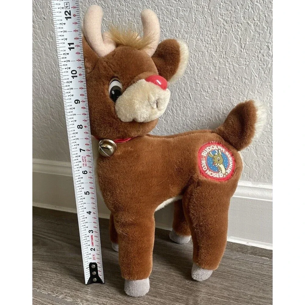 Vintage applause Rudolph Red Nose Reindeer With Original Ear Tag plush 12” EUC